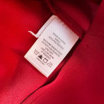 1. State Women’s Burnt Orange/red Long Sleeve Mandarin Collar Blouse. V Cutout. Cuffed. Photo 5