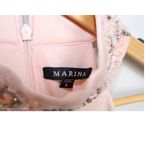 Marina Petal Pink Halterneck Bead Collar Ruffled Hem Formal Midi Photo 3