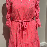 Lilly Pulitzer  Chianna silk dress in coral sands gold metallic silk size 10 NWT‎ Photo 0