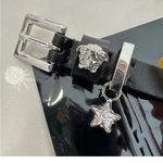 Versace Authentic NWT Black Medusa Crystal Star / Stud Buckle Choker Photo 1