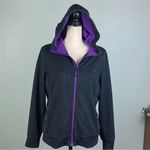 Ralph Lauren LAUREN  “Active” black with purple,  full zip hoodie in size PL. EUC Photo 2
