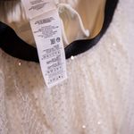 Maje NEW  Jiris Sequin Embellished Tulle Mesh Pull On Midi Skirt In White Black Photo 2