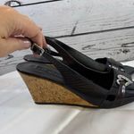 Brighton Women's  Black Cork Slingback Wedge Sandals US 10 Photo 1