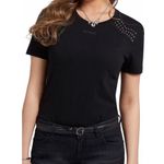 Guess Eco Katarina Embellished Crewneck Tee in Jet Black, New w/Tag $79 Photo 7
