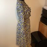Gabby Skye  Gray Blue Yellow Watercolor LS MIDI Dress Size 8 Lined Cami‎ Photo 4
