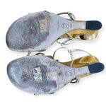 Tory Burch Metallic Capri Miller Logo Wedge Sandals Size 9.5 Gold Photo 6