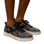 ZARA  Studded Jacquard Floral Sneakers EU 36 US 6 Statement Shoes Photo 0
