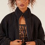 PacSun  Black Sherpa Full-Zip Jacket Coat Photo 0