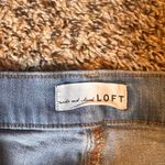 Loft  The Kick Crop Flare Jeans Light Wash Distressed Raw Hem Women's Size 26 Photo 1