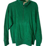 Aerie  Kelly Green 1/4 Zip Terry Oversized Sweater Size S Offline Cozy Photo 0