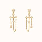 Cross earrings Dangle earrings gold earrings diamond earrings cz earrings dainty earrings party earrings event earrings Photo 2