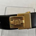 Vintage Christian Dior Brown Leather Belt With Gold Photo 1