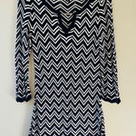 White House | Black Market WHBM Sz M Chevron Stripes Tunic Cover Up Blouse Dress Open Knit V Neck Pullover Photo 0
