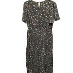 Baltic Born Teal Floral Pleated Chiffon Midi Dress S Photo 6