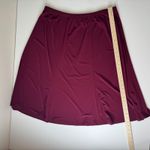 Susan Graver  Midi‎ Skirt 2X Burgundy Liquid Knit Stretch Pull On Elastic Waist Photo 6