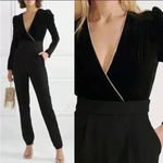 Veronica Beard NWT Veronica Beard Cleo Crystal-embellished Velvet Crepe Jumpsuit Size … Photo 12
