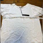 Tahari  Ruffled Sleeve Top white sleeveless blouse NWT size XL Photo 3