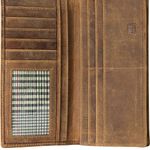 RFID Blocking Mens Genuine leather Bifold Long Wallet Photo 1