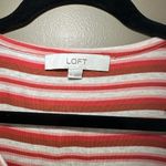 Loft Striped Red and White Long Sleeve Top Photo 1