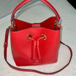 Nanette Lepore Red Shoulder Bag with Gold Accents Photo 0