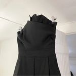 Alyn Paige Vintage Y2K Asymmetric Fringe Hem Strapless Mini Dress Size 5/6 Black Photo 8