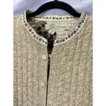 Quilted Floral Jacket Women's Reversible Button Front Pockets Beige Brown Size M Photo 6