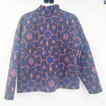 Xirena Womens Geometric Print Caden Half Snap Cozy Wool Blend Fleece Jacket XS Blue Photo 8