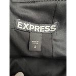 EXPRESS Embroidered Black Faux Leather Mini Skirt – Size 2, Red Floral Detail Photo 4