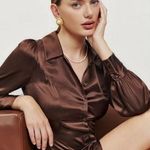 Reformation 💕💕 Catalina Silk Dress ~ Cafe 8 NWT Photo 0