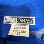 Vintage CM Shapes Womens Tunic Top 2X Blue Abstract Floral Patchwork 90s Artwear Photo 4
