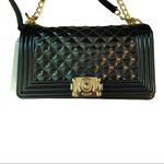 Emperia Black Quilted Flap Jelly Vegan Purse Photo 2