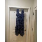 Ulla Johnson Nia Dress Womens 4 Blue Ruffle Tiered Sleeveless Boho Midi Cotton Photo 1