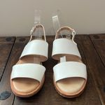 COS  Sandals Double Strap Flat White Leather Size US 8 Photo 2