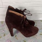 Rag and Bone Chocolate Brown Suede Platform 5" Heel Lace Up Booties Size 38 US 8 Photo 0