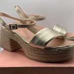 Eric Michael  argento Sandals gold platform ankle strip Spain size 38 US 7.5 786 Photo 0