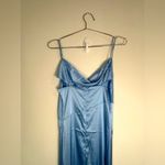 Unbranded Light Blue Satin Slip Dress Photo 8