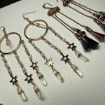 Long Dangle Drop Pierced Earrings Bead / Rhinestone Mixed Lot Of 3 Photo 8