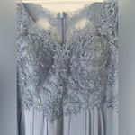 Azazie  Elegant Blue Lace Wedding Dress Photo 4