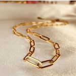 Stainless Steel Paper Clip Necklace Charm Pendant Holder Silver Plated Unisex Gold Photo 2
