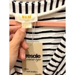 Maeve Anthropologie Paladino Henley Striped Textured Dress Black White Womens XS Photo 3