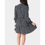 Gibsonlook Smocked Cuff Tiered Mini Dress Abstract Dot Black White S Photo 6