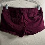 American Eagle AEO Burgundy Y2K Chino Low Rise Shortie Shorts Photo 4