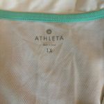 Athleta  Sleeveless Collared Top White Tiered Back Hem V Neck Womens Size 1X Photo 6