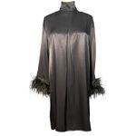 Sleeper Black Party Shirt Dress Long Sleeve Detachable Cuffs Small Photo 1