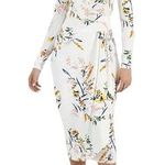 Rachel Roy Nola Size XS White Floral V-Neck Jersey Wrap Midi Dress Wedding Event Photo 0