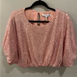 Endless Rose  NWT Pink Sequins Puff Sleeve Cropped Top Photo 7