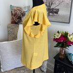 Yellow Ruffled Flutter Sleeve Blouse Photo 4