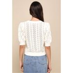 Free People Ethereal Dainty Pointelle Open Knit Pullover Sweater Ivory Medium Photo 12