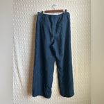 J.Crew  Stratus Side‎ - Stripe Pant Textured Satin Sz 18 Navy Photo 1