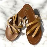 Tory Burch NWOT  Patos strappy leather slide sandals tan Photo 0